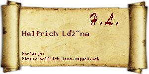 Helfrich Léna névjegykártya